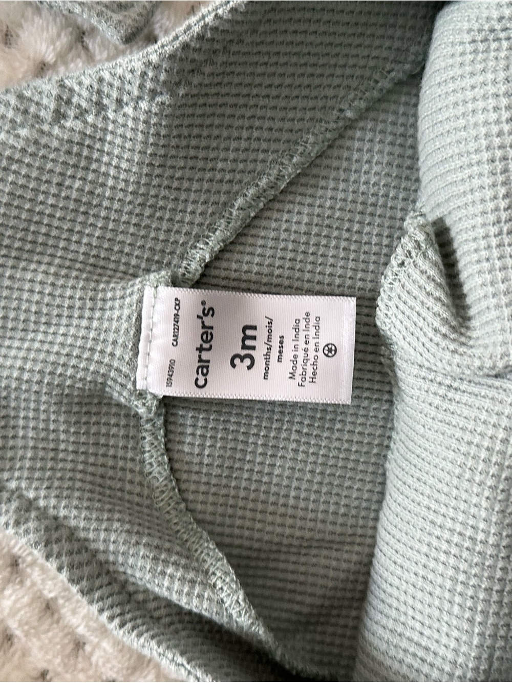 Carter's Light Sage Waffle-Knit Baby Jacket